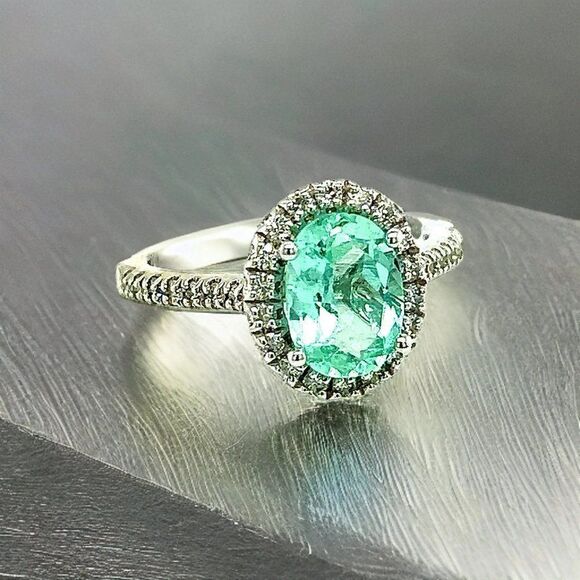 Natural Colombian Emerald Diamond Ring Size 6.5 14k WG 2.98 TCW Certified 218110 - Picture 10 of 17
